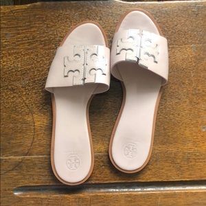 Tory Burch light pink slides